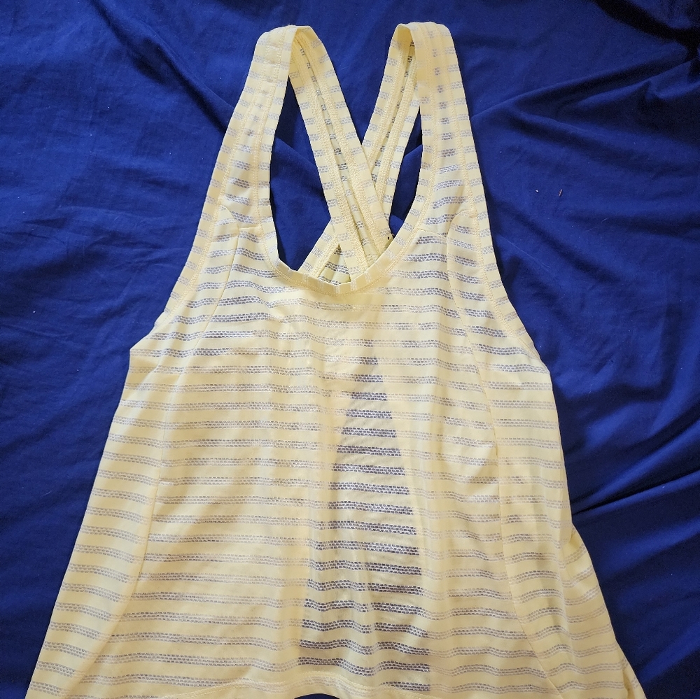ZYIA Yellow Backless Tank Top with Racerback Design
